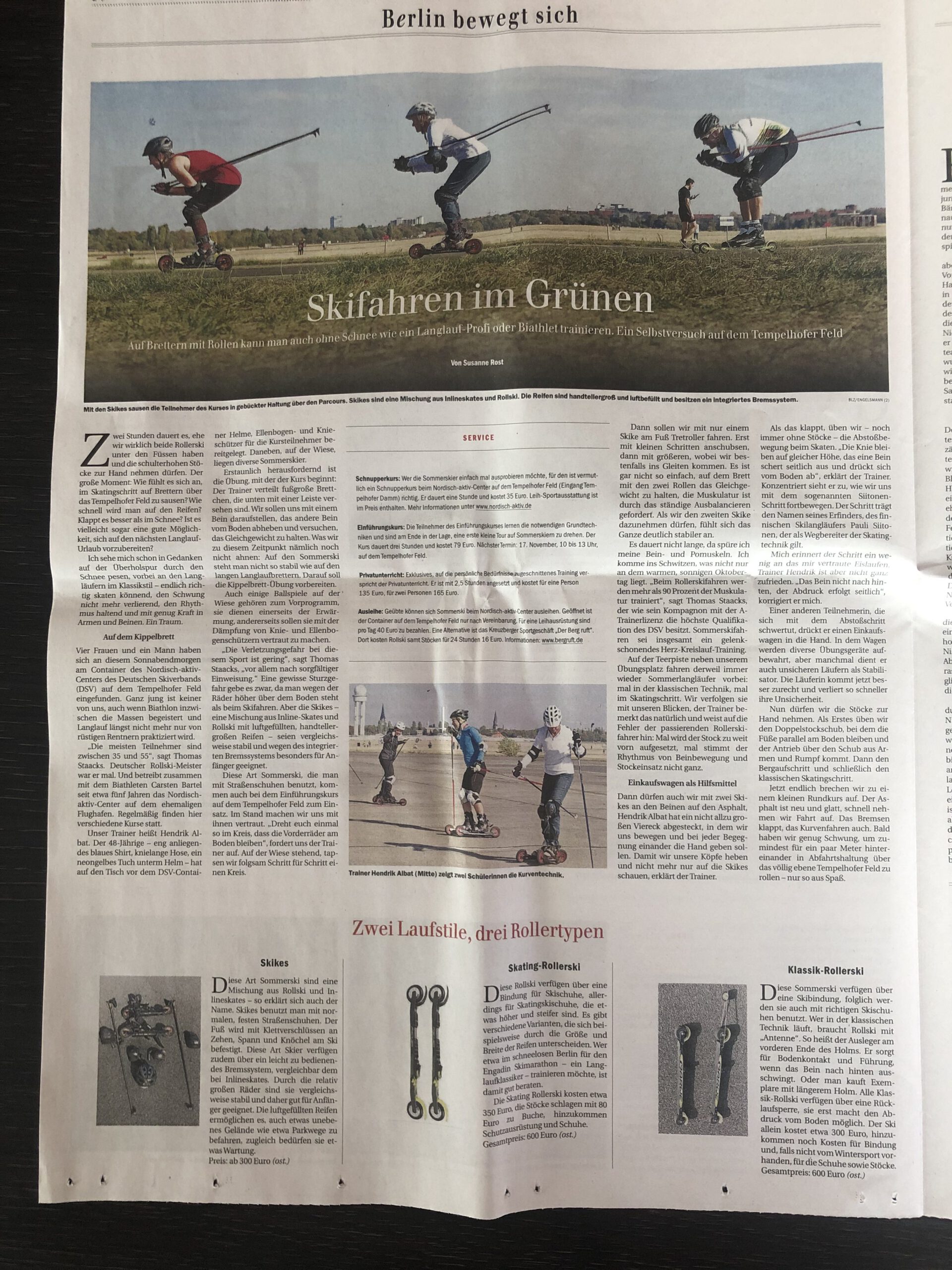 nordisch aktiv Berliner Zeitung Skiroller Cross skating